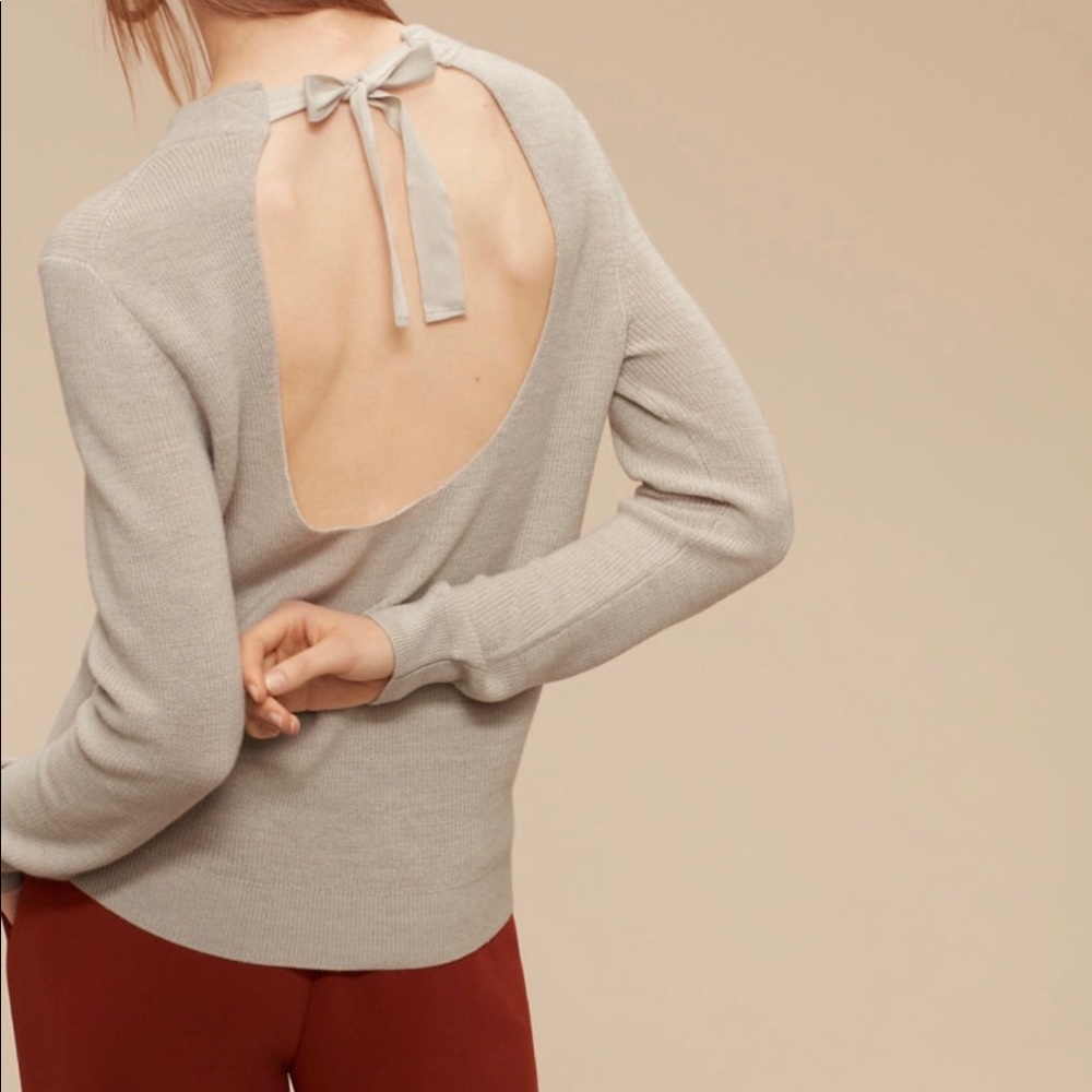 Wilfred (Black) Low Back Ribbon Tie Sweater